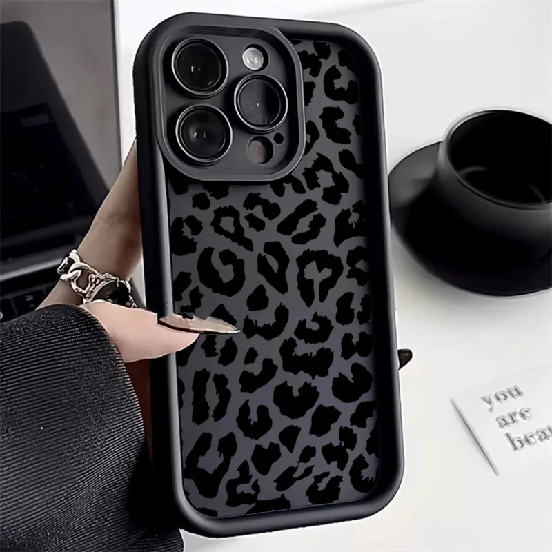 Phone Cases Rhode - Черный силиконовый чехол с леопардовым принтом