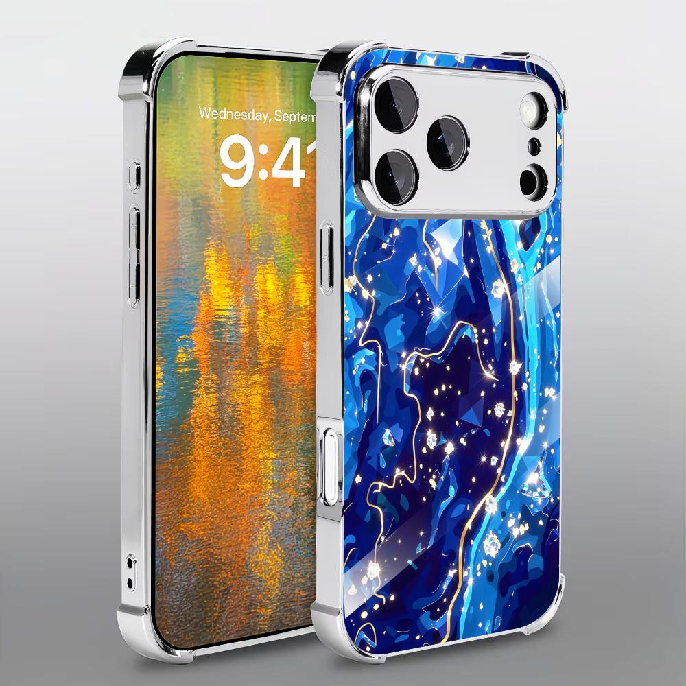 Phone Cases Rhode - Элегантный темно-синий текстурированный стеклянный чехол для